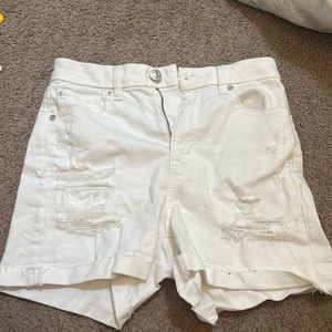 American eagle white ripped Jean shorts